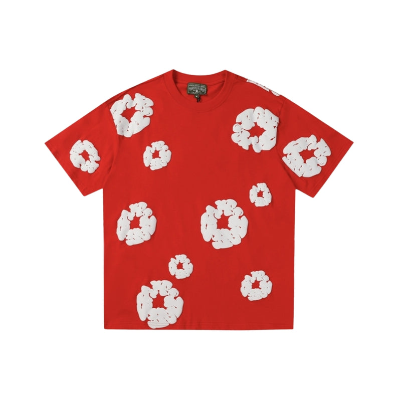 Denim Tears T-shirt White Clouds Red