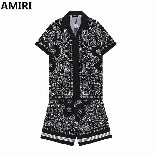 Amiri Black Stylish Paisley Shirt and Shorts