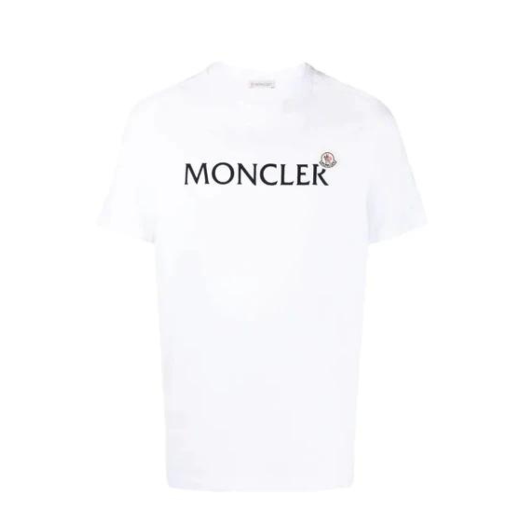 Moncler — Flocked Logo Cotton T-Shirt — White