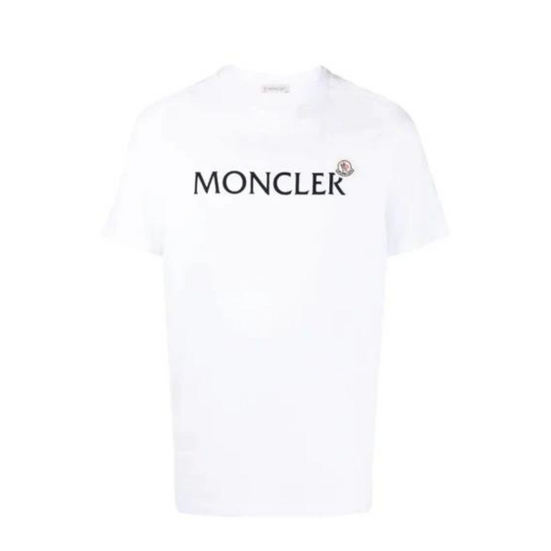 Moncler — Flocked Logo Cotton T-Shirt — White