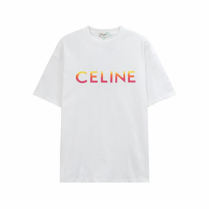 Celine Multicolour Logo T-Shirt — White