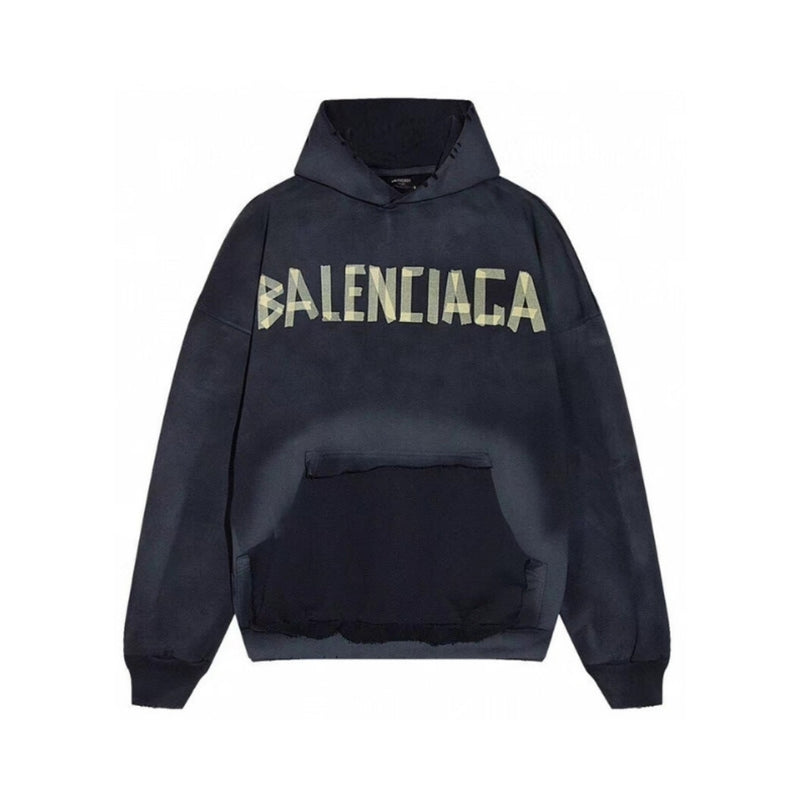 Balenciaga Hoodie Balenciaga BB Distressed Logo Black