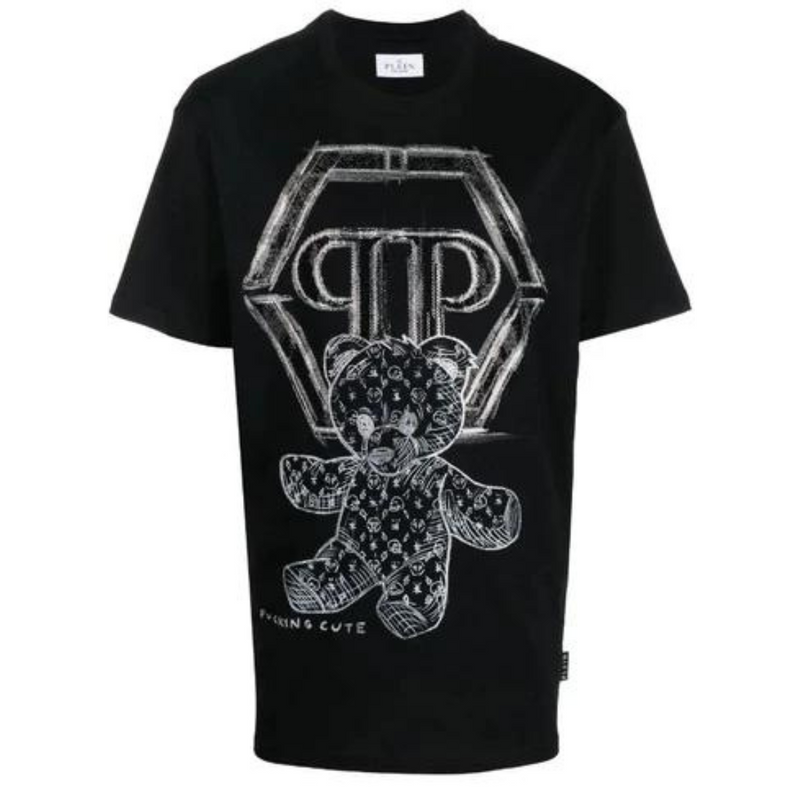 Philipp Plein Teddy Bear Printed T-Shirt — Black