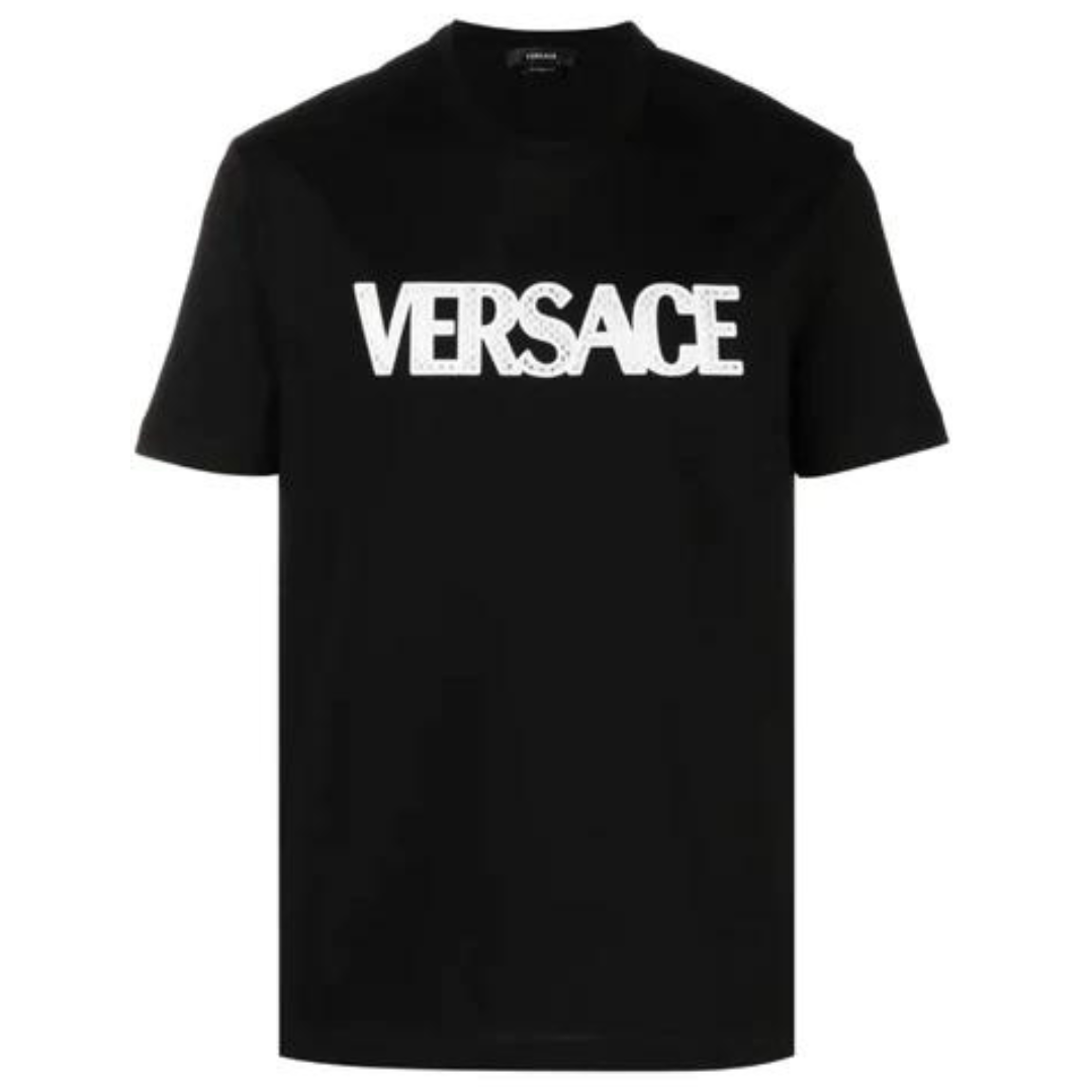 Versace Logo-Embroidered Short-Sleeved T-shirt