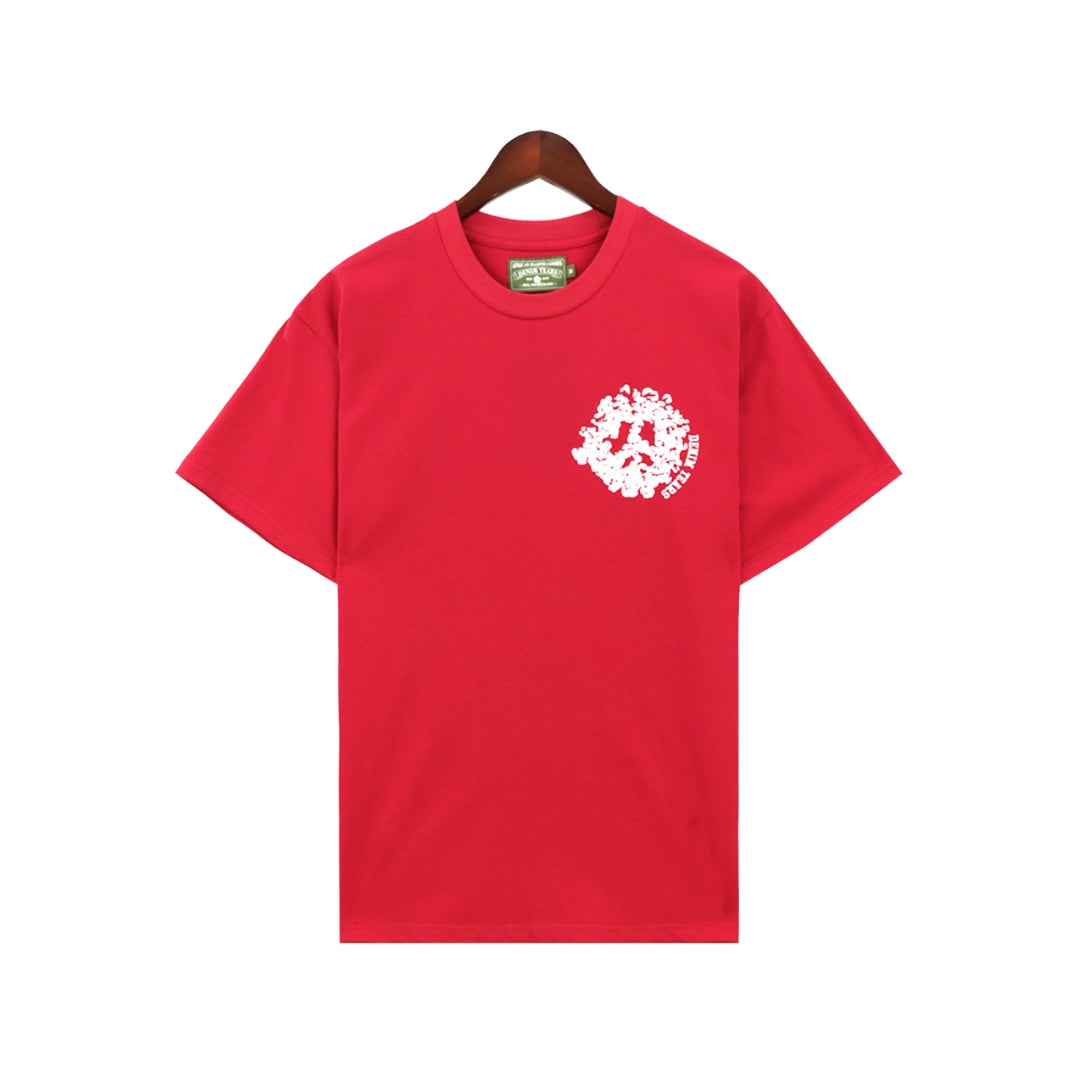 Denim Tears Round Neck Short Sleeve T-Shirt Red