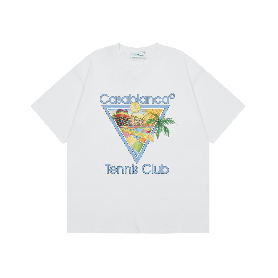 Casablanca Afro Cubism Tennis Club T-Shirt — White