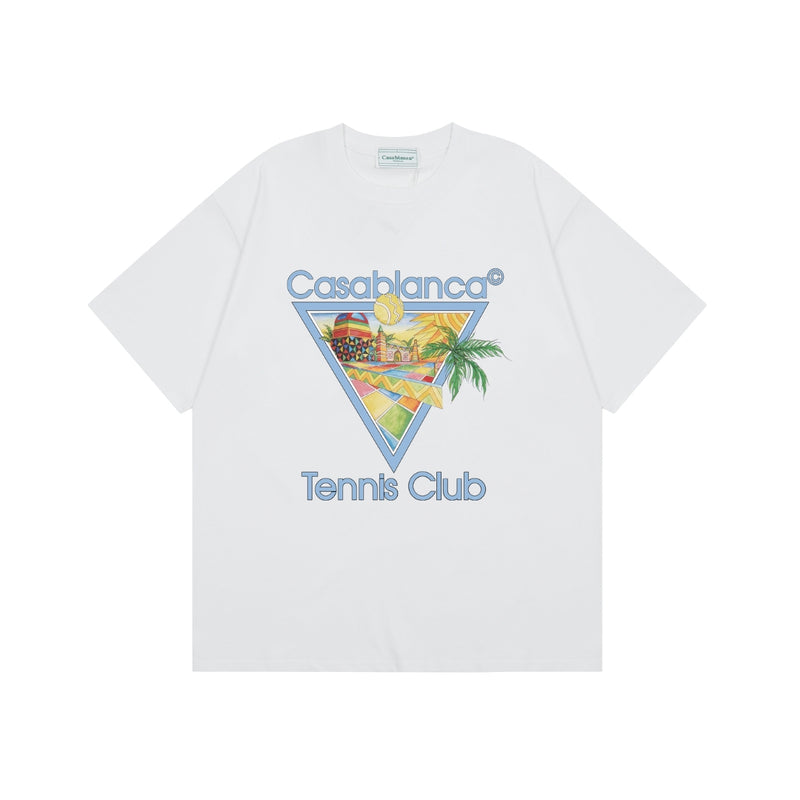 Casablanca Afro Cubism Tennis Club T-Shirt — White