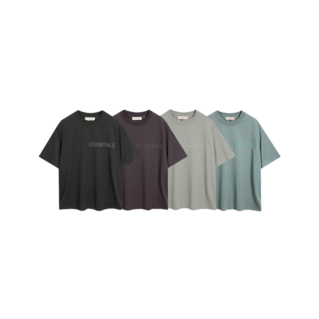 Essentials Boxy T-Shirt Applique Logo Cement