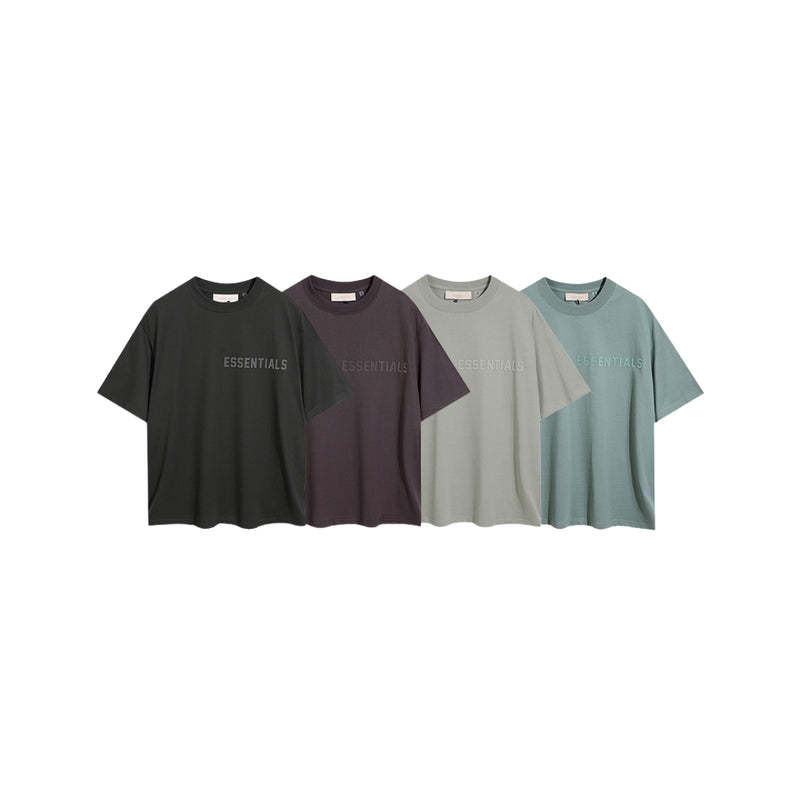 Essentials Boxy T-Shirt Applique Logo Cement