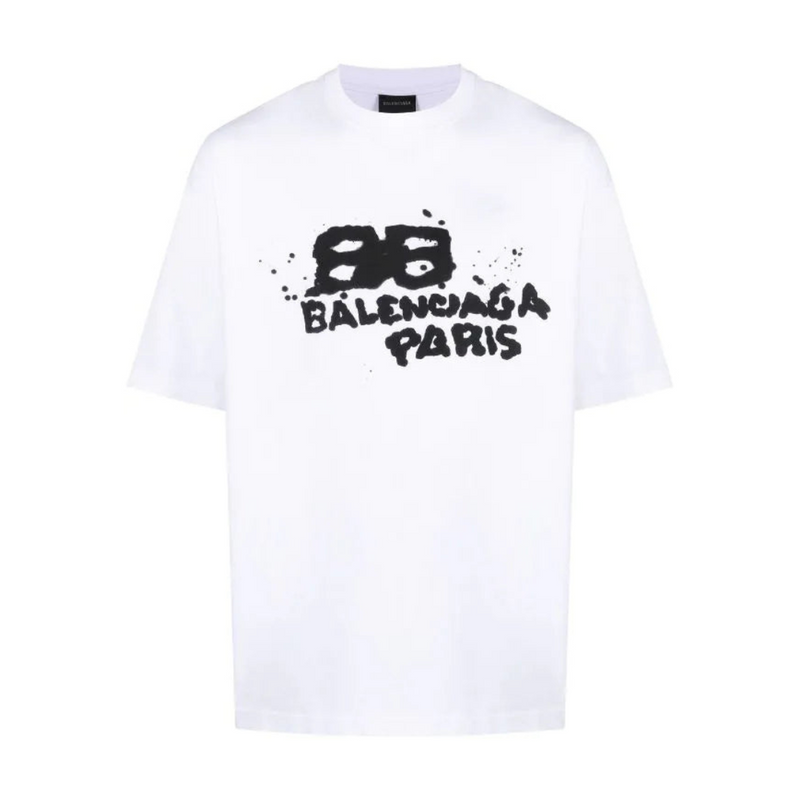 Balenciaga Men’s White Paris Printed T-Shirt