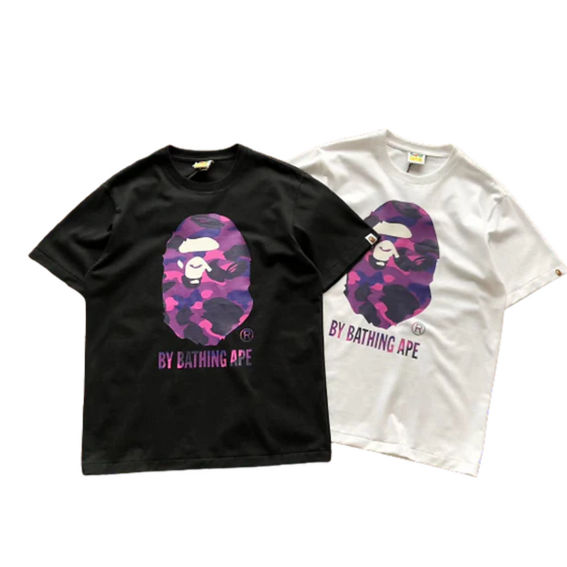 BAPE — Purple Camo Ape Head T-Shirt