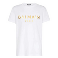 Balmain Metallic Logo Tshirt White Gad