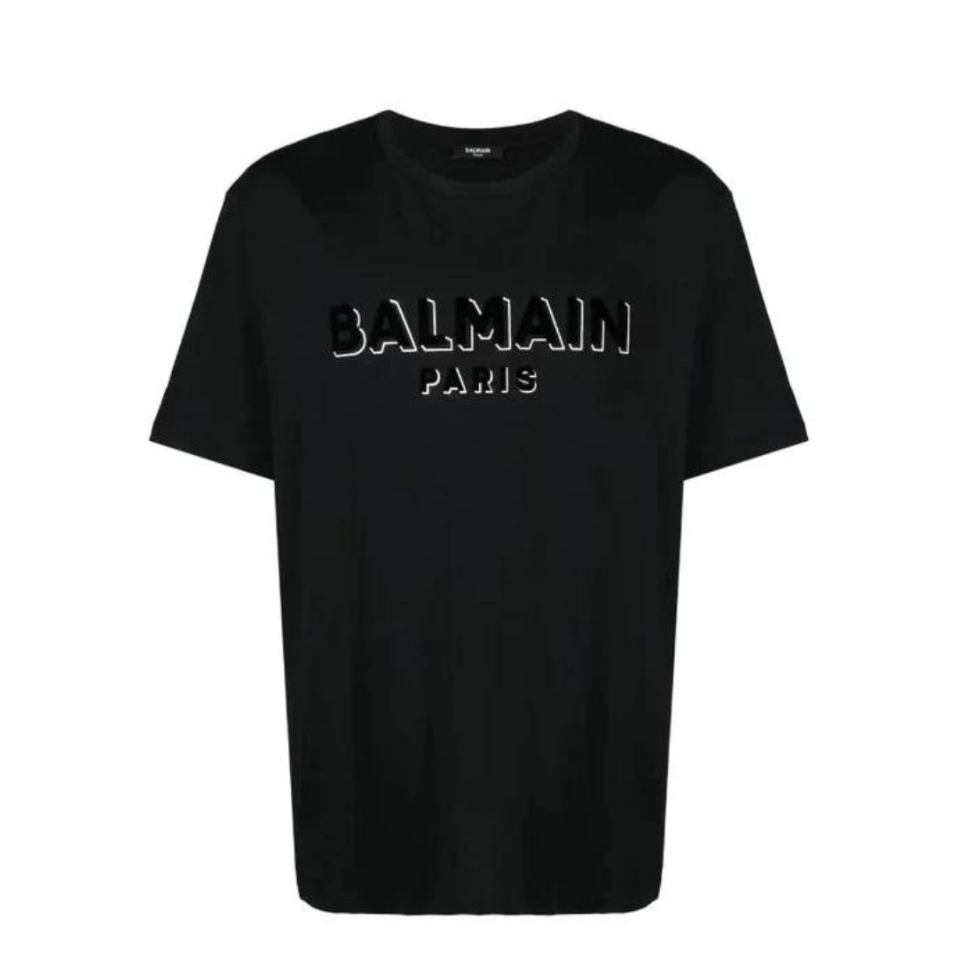 Balmain Biologic cotton t-shirt with flocked logo