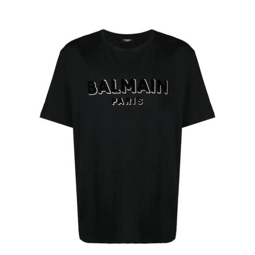 Balmain Biologic cotton t-shirt with flocked logo