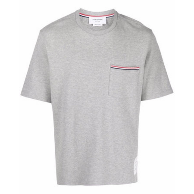 Thom Browne Patch-Pocket T-Shirt Grey
