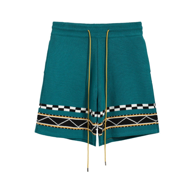 Rhude Totem jacquard wool drawstring shorts