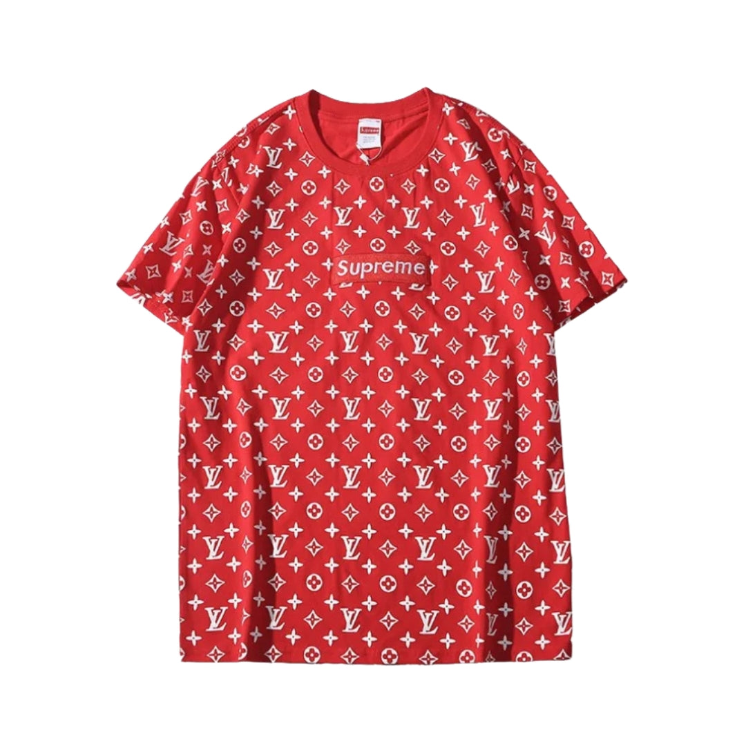 Supreme — Louis Vuitton Monogram T-Shirt — Red