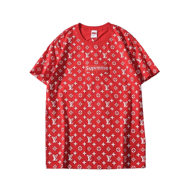 Supreme — Louis Vuitton Monogram T-Shirt — Red
