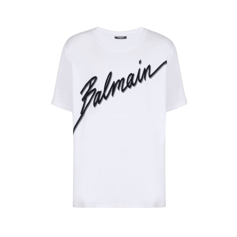 Balmain T-shirt with flocked Letter logo