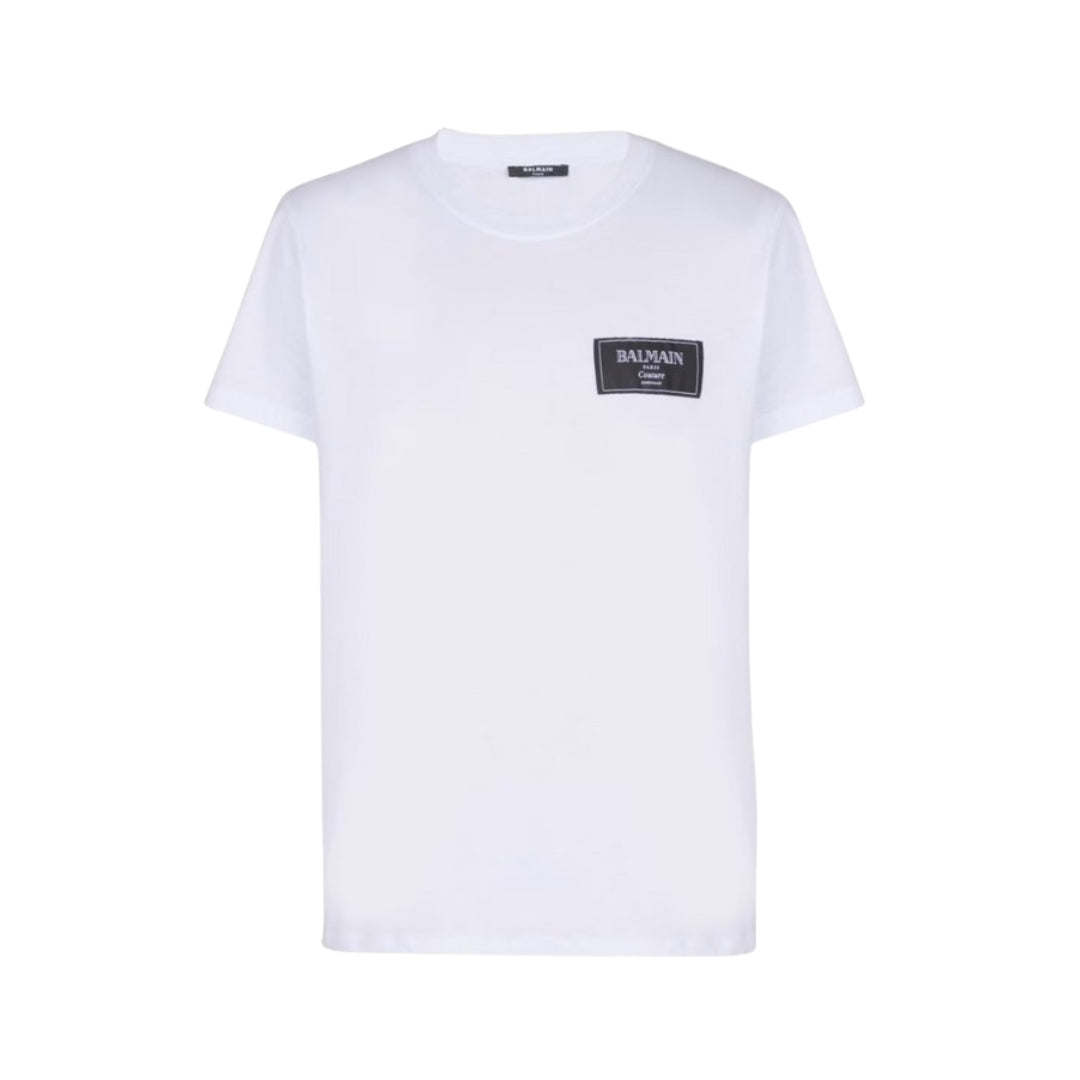 Balmain T-Shirt With Logo Patch White