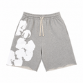Denim Tears Pantaloncini Felpati Con Ghirlanda Jumbo Grigio
