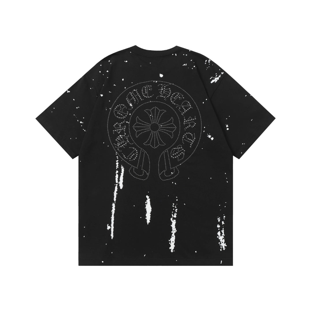 Chrome Hearts Black Embroidered Short Sleeve T-Shirt