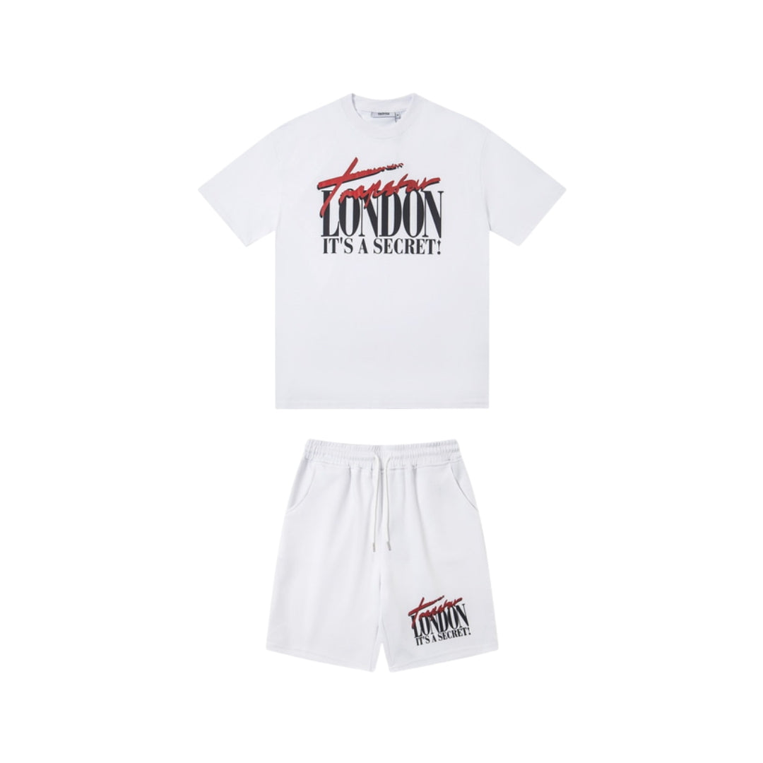 Trapstar Set Maglietta London Bianco Con Pantaloncini