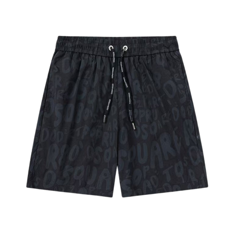 Dsquared2 Stampa Totale Neri Pantaloncini