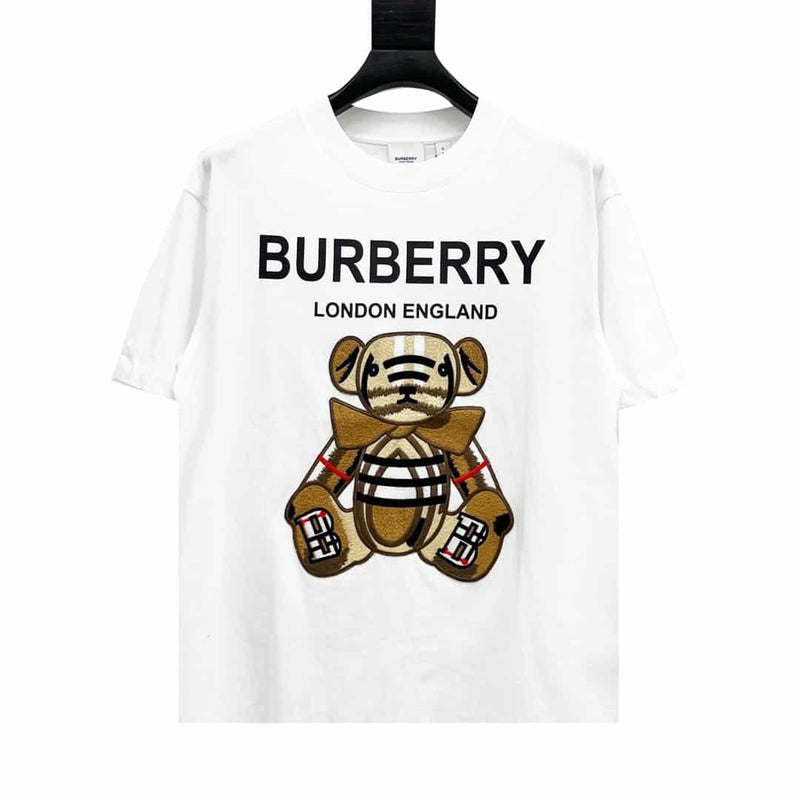Burberry — Teddy Bear Embroidered Logo T-Shirt — White