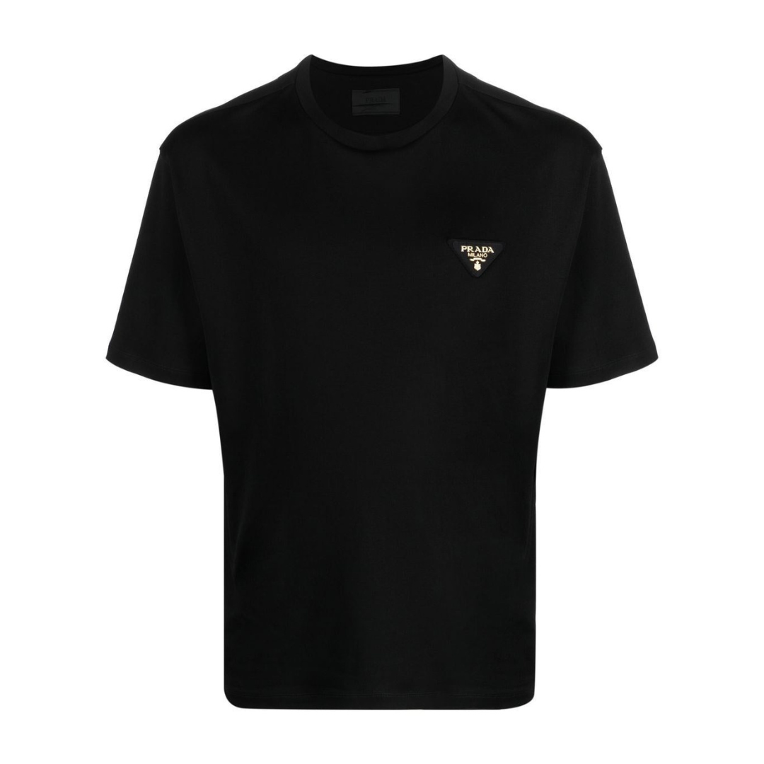 Prada Round Neck T Shirt Black