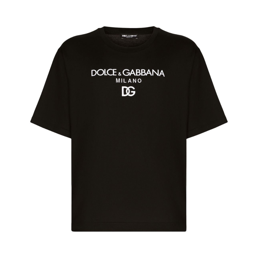 Dolce & Gabbana logo-embroidered cotton T-shirt