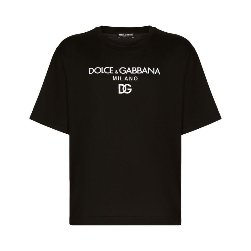 Dolce & Gabbana logo-embroidered cotton T-shirt