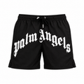 Palm Angels Black Curved Logo Swim Short