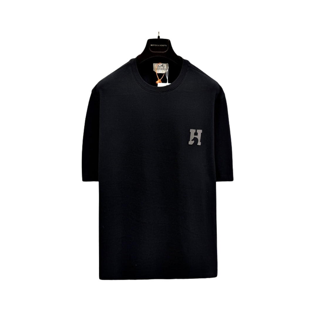 Hermès H'Cheval Patch Black T-Shirt