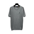 Ralph Lauren Grey Cable Knit Short Sleeve Top