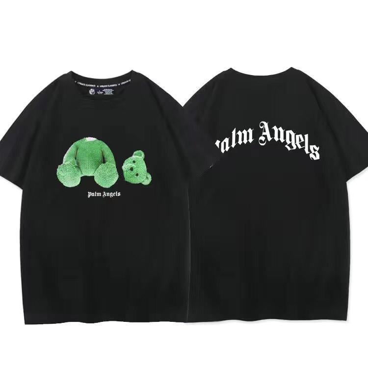 Palm Angels Mens Graphic T-Shirt Black Green