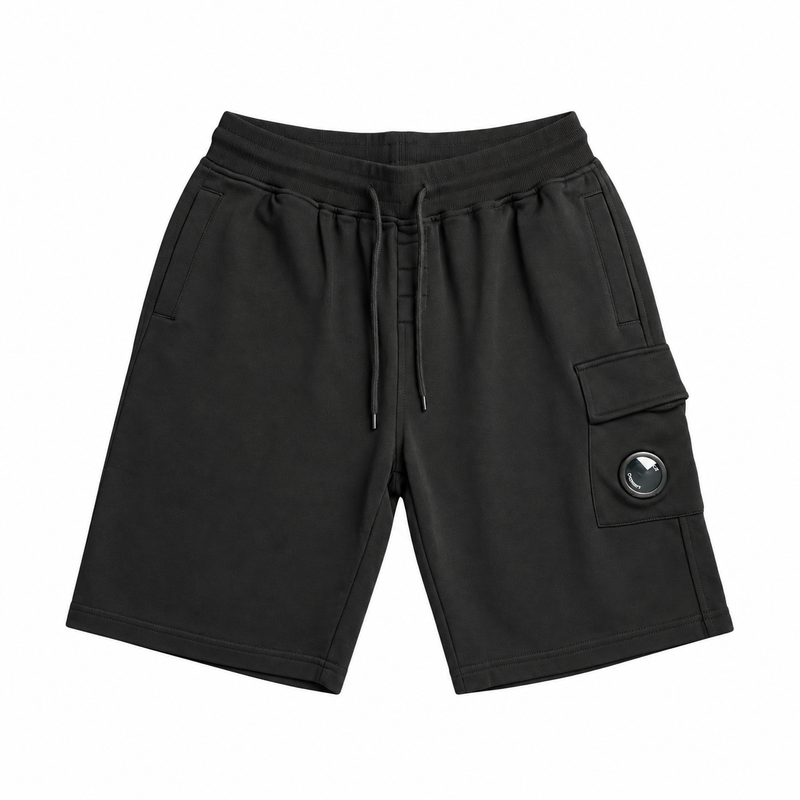 C.P. Company Pantaloncini utility in pile leggero Nero