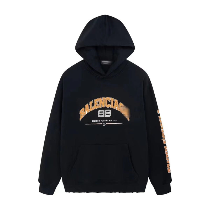 Balenciaga Logo-Print Cotton-Blend Jersey Hoodie