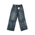 Balenciaga Denim Baggy Blu Con Scritta Gotica