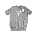 Prada Grey Embroidered Logo Knit T-Shirt