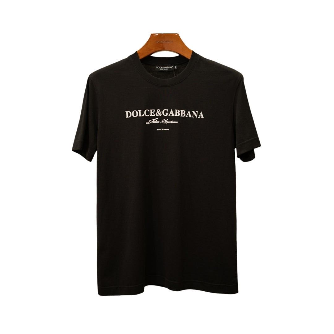 Dolce & Gabbana Embroidered Graphic Chest Logo T-Shirt