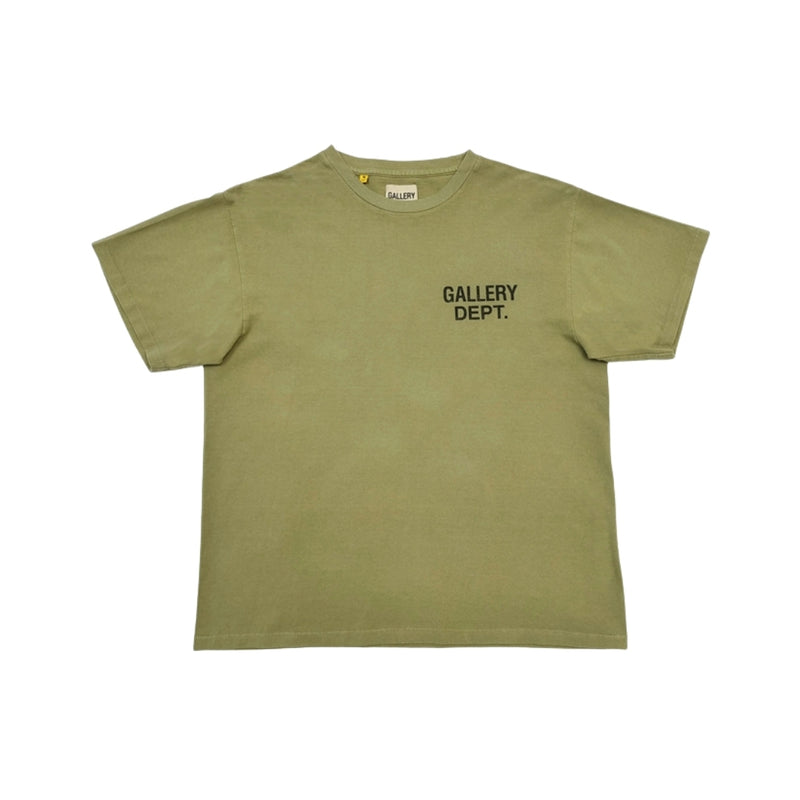 Gallery Dept. Olive Green Cotton Logo Print T-Shirt