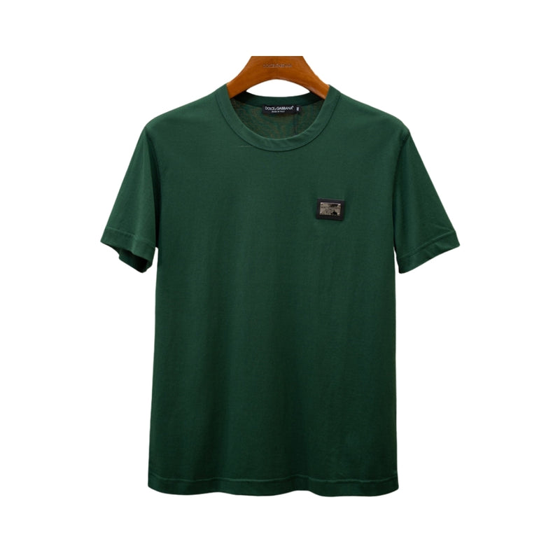 Dolce & Gabbana Green Cotton Tonal Logo T-Shirt