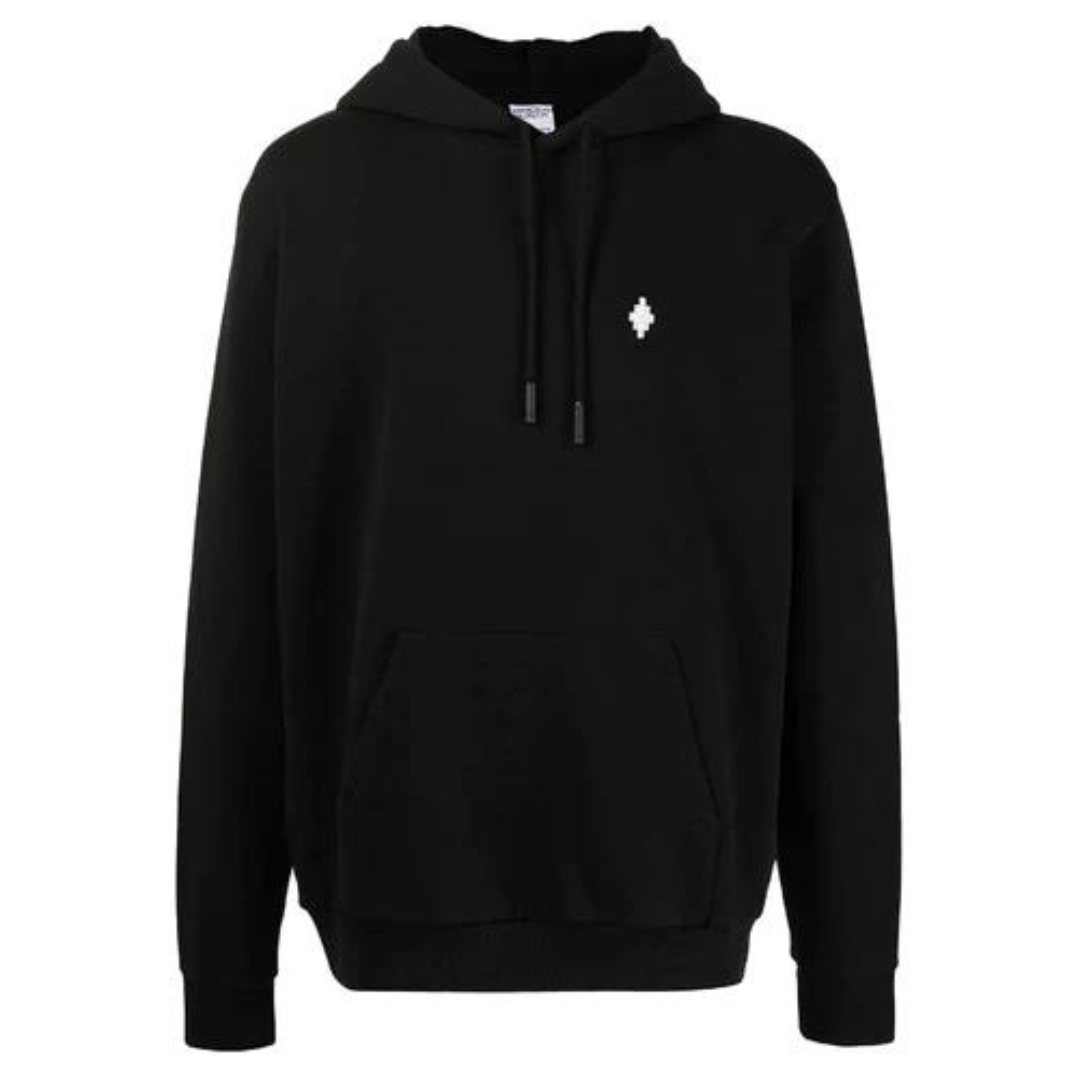 Burlon cross-motif cotton hoodie black