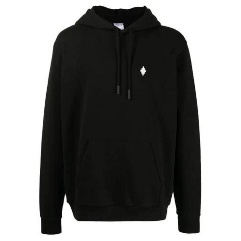 Burlon cross-motif cotton hoodie black