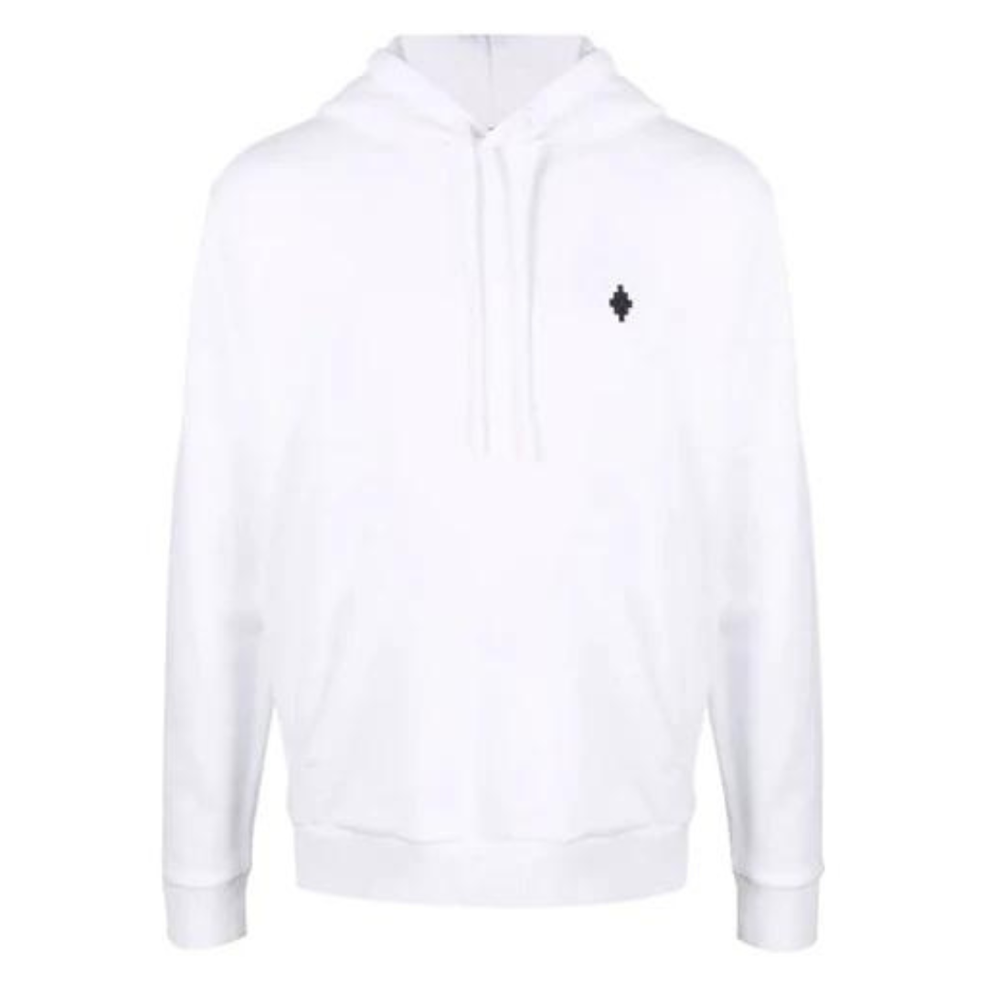 Burlon cross-motif cotton hoodie white