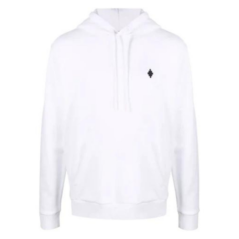 Burlon cross-motif cotton hoodie white