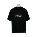 Fendi Black Flocked Logo T-Shirt
