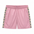 Burberry Pantaloncini Da Bagno Con Bordo A Quadri Rosa Malva