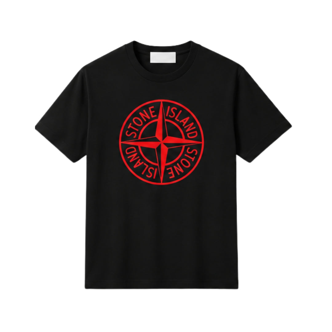 Stone Island Black Compass Logo T-Shirt